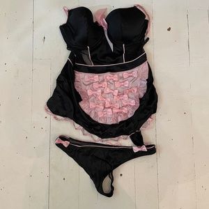 Victoria's Secret Sexy French Maid Apron Lingerie - 34D